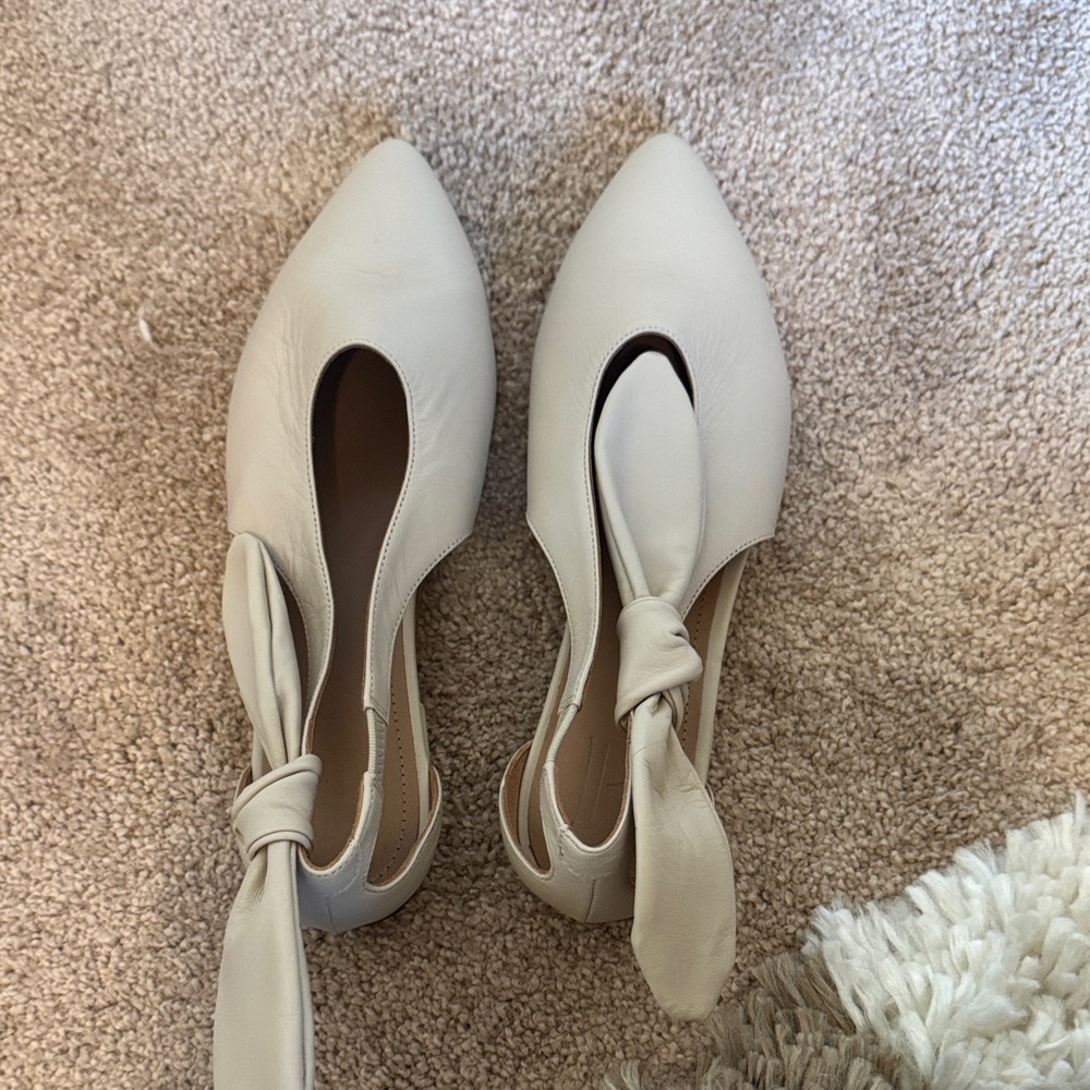 Flattered Cream Flats with Bow Detail